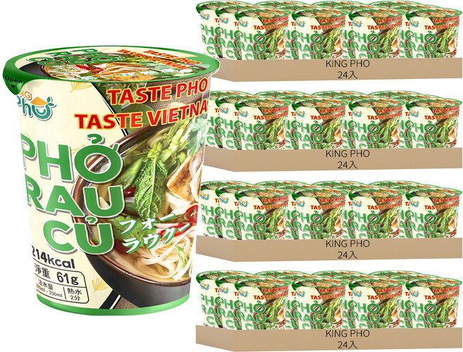 KING PHO 王麵河粉 野菜風味 61g, 96入