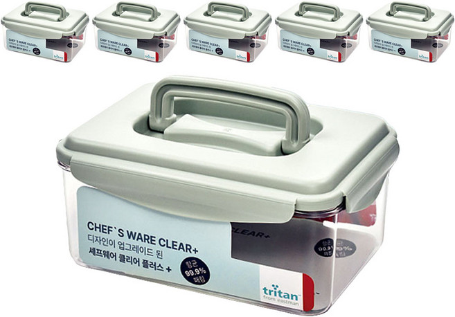 셰프웨어 클리어플러스 밀폐용기 핸디형, 6개, 2.54L