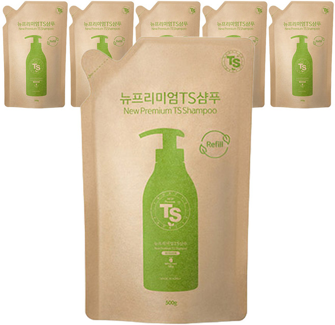 TS 뉴프리미엄 리필용 샴푸 라벤더향, 500g, 6개