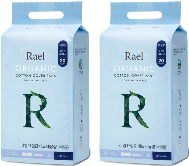 라엘 남녀공용 요실금 패드, 대용량, 20개입, 2개