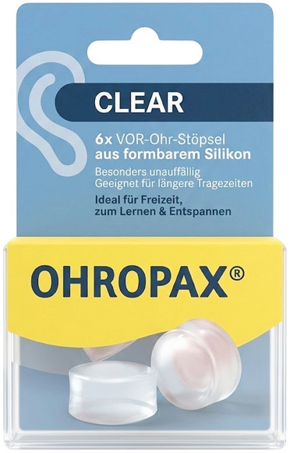 OHROPAX 安耳悠 CLEAR 矽膠耳塞 透明色, 3組, 1盒