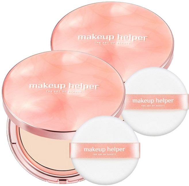 메이크업헬퍼 오리지널 프로피니쉬 로즈 라떼 아트 팩트 25g, 22호 누드 베이지, 2개