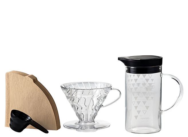 HARIO 好璃奧 V60感溫變色咖啡壺組, 500ml, 1組, 咖啡壺 + 濾紙 + 濾杯