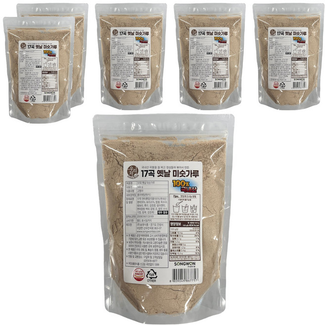 우리차 17곡 옛날 미숫가루, 500g, 6개