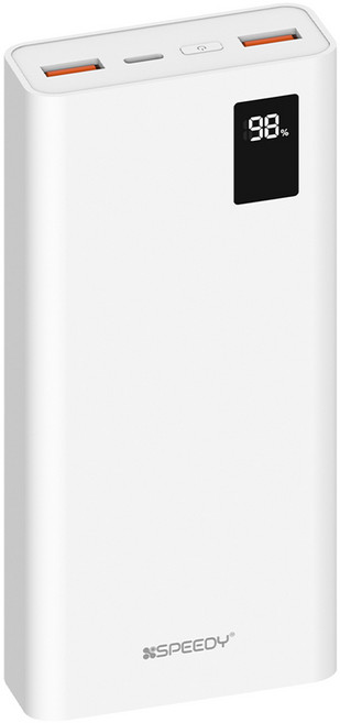 스피디 슬림핏 PD 20W 고속충전 보조배터리 20000mAh 멀티단자 + 20W C타입 케이블, SPE-B2PA20DPQ, 화이트