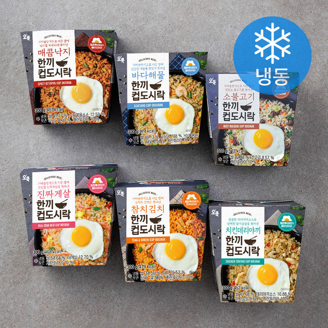한끼 컵도시락 해물 300g x 6종 (냉동), 1.8kg, 1세트