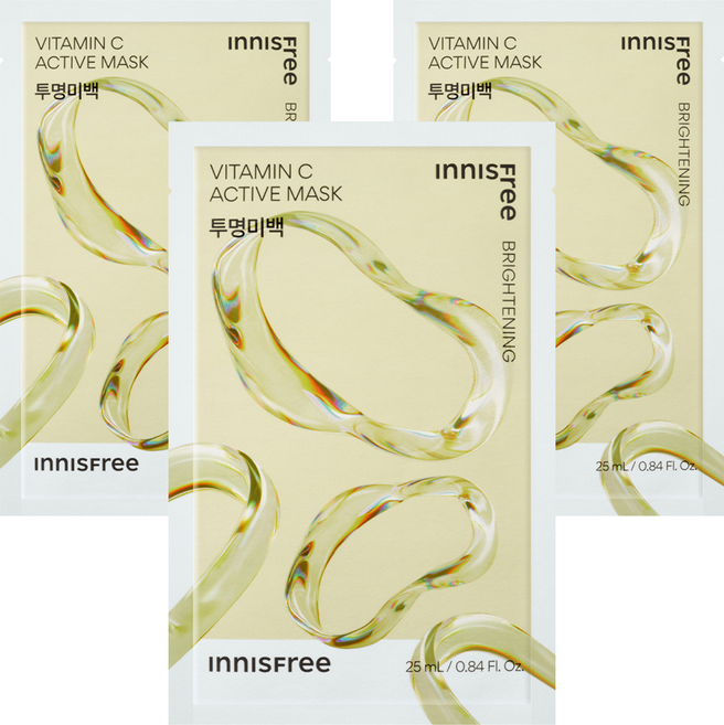 이니스프리 New 비타C 액티브 마스크 25ml, 1매입, 3개