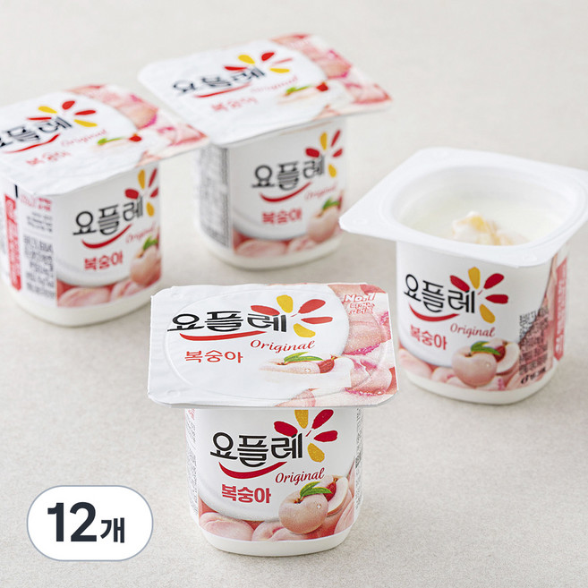 요플레 복숭아 멀티 4p, 340g, 3개