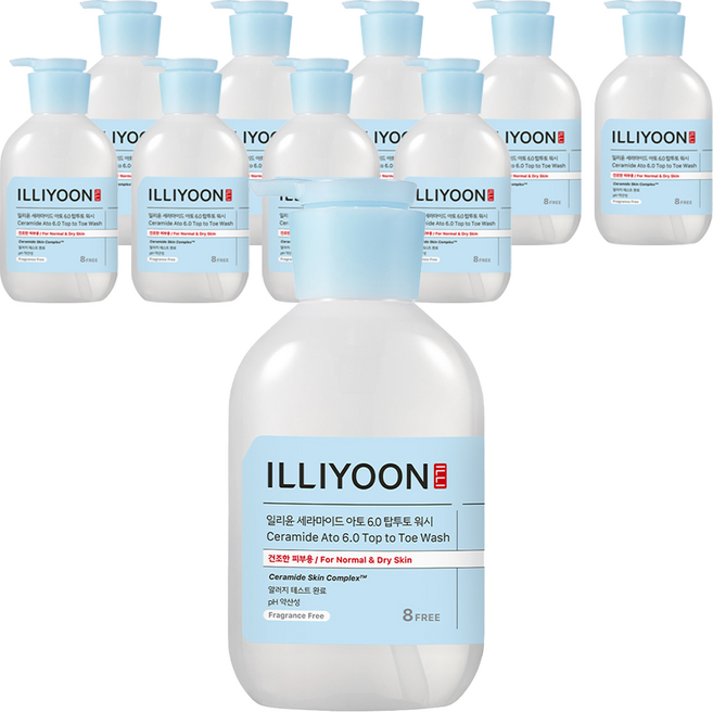 일리윤 세라마이드 아토 6.0 탑투토 바디워시 무향, 500ml, 10개
