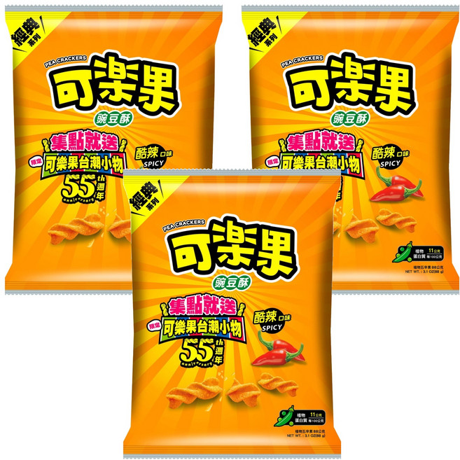 可樂果 酷辣口味, 88g, 3包