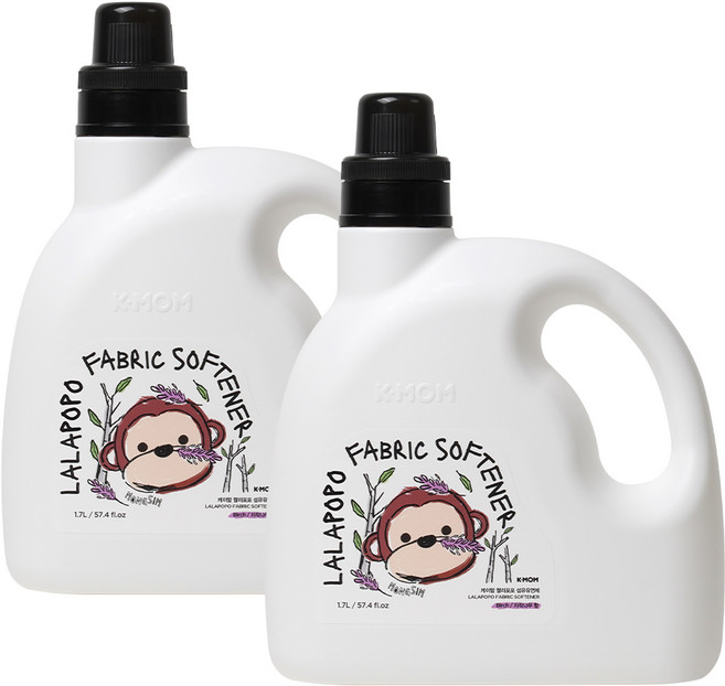 케이맘 랄라베베 유아용 섬유유연제 자작나무향, 2개, 1.7L