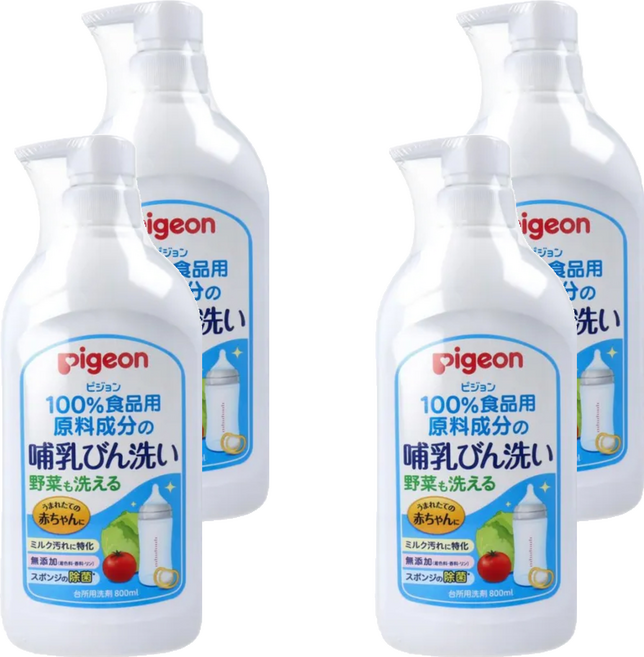 pigeon 貝親 奶瓶蔬果清潔劑, 800ml, 4瓶