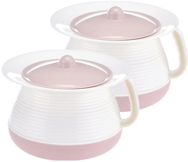 노인 소변통 요강 이동식 휴대용 변기, 2개, 핑크