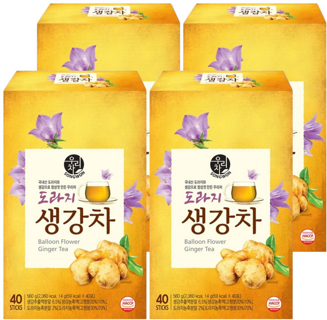 우리차 도라지생강차, 14g, 40개입, 4개