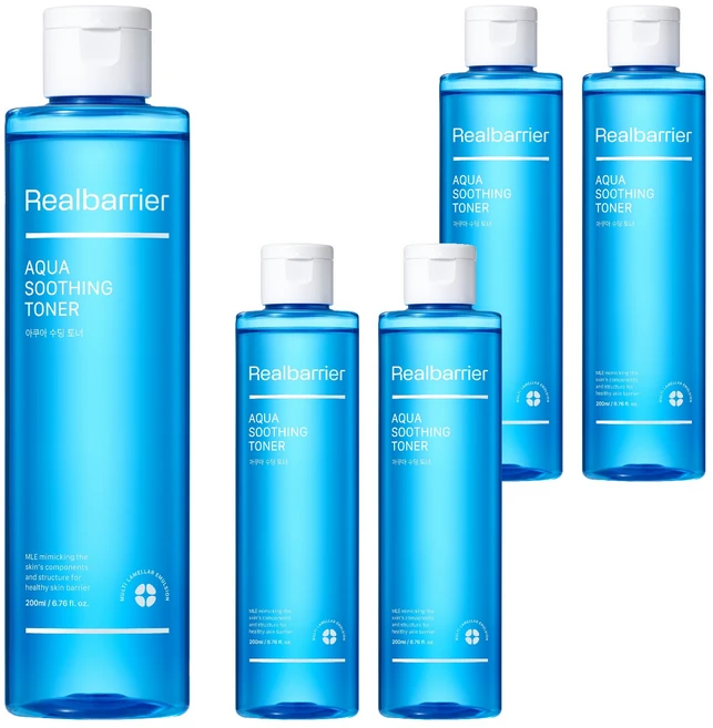 리얼베리어 아쿠아 수딩 토너, 200ml, 5개 - 쿠팡