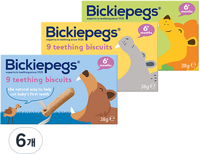 빅키페그 티딩비스킷, 순한맛, 38g, 6개
