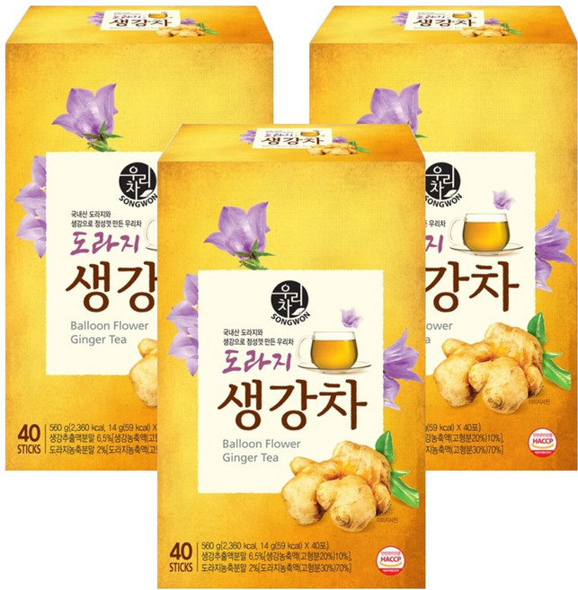 우리차 도라지생강차, 14g, 40개입, 3개