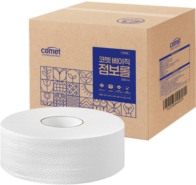 코멧 베이직 2겹 점보롤, 300m, 1개, 16롤