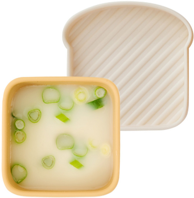 퍼기 유아용 식빵 볼 흡착식기, 토스트브라운, 1세트