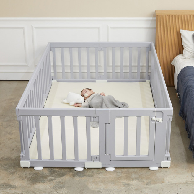 에듀플레이 우디 스퀘어 베이비룸 판넬 벽면 9p + 문 세트, 그레이, 1세트