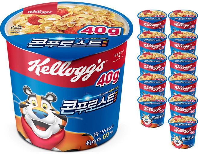 콘푸로스트 컵 시리얼, 40g, 12개