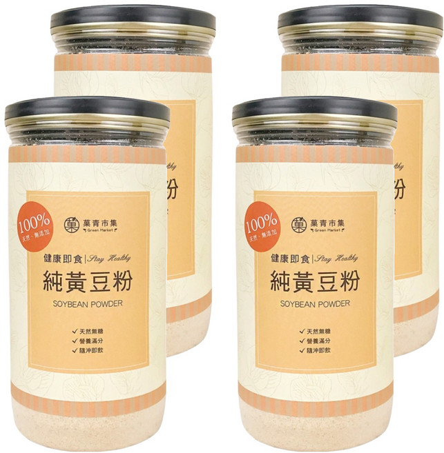 Green Market 菓青市集 純黃豆粉, 300g, 4罐