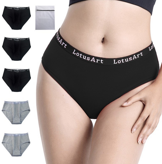 이너프라이즈 여성용 쫀쫀 고탄력 면스판 팬티 5종 + 전용 세탁망 세트