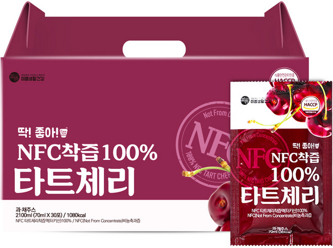 미쁨생활건강 딱좋아 NFC 착즙 타트체리즙, 70ml, 30개