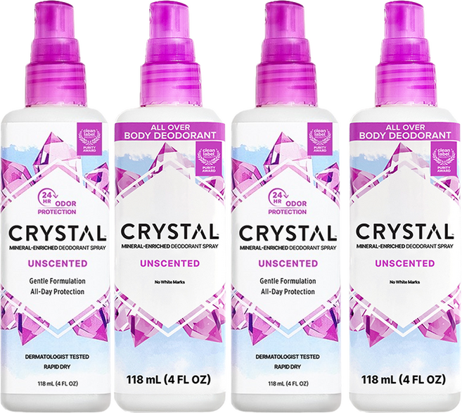 美國 CRYSTAL 體香噴霧 無香, 4個, 118ml