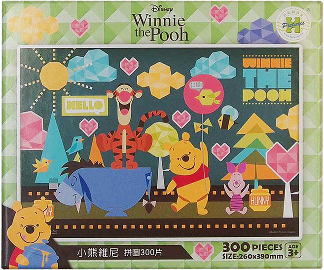HUNDRED PICTURES 百耘圖 拼圖 3歲以上 HPD0300S-190 380 x 260mm, Winnie The Pooh 小熊維尼 5, 300片, 1盒