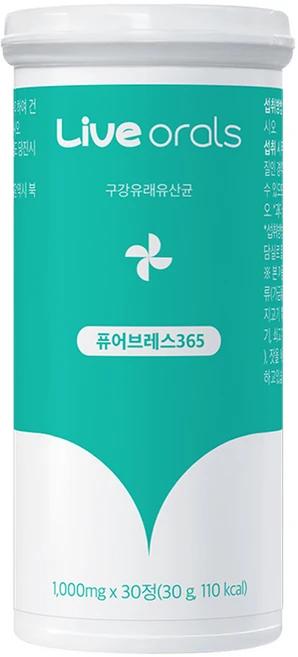 라이브오랄스 퓨어브레스 365억 특허균주 구강유산균, 1개, 30정 - 쿠팡