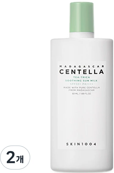 스킨1004 마다가스카르 센텔라 티트리카 수딩 선 밀크 SPF50+ PA++++, 50ml, 2개 - 쿠팡