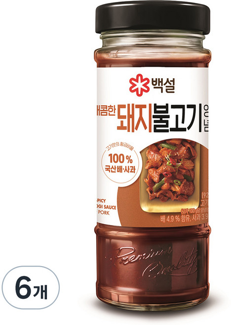 백설 돼지 불고기 양념, 500g, 6개