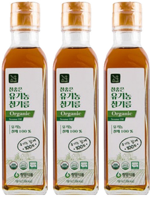 꼬손 참좋은 유기농 참기름, 180ml, 3개