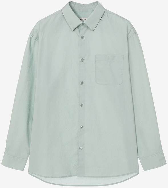 베이직하우스 남녀공용 코튼 세미오버핏 포플린 긴팔셔츠 LZWS0102