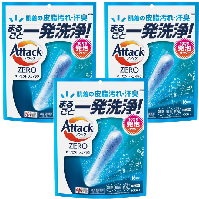 Attack ZERO 極效洗衣霸, 16顆, 3袋