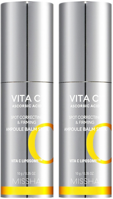 미샤 비타씨플러스 잡티씨 탄력 앰플밤 스틱, 10g, 2개