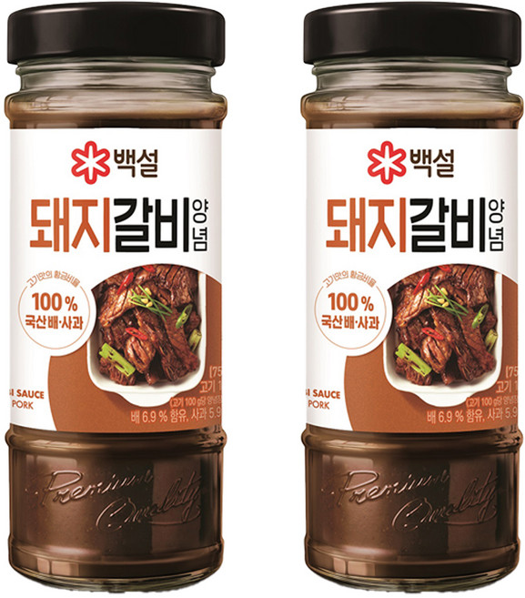 백설 돼지갈비양념, 500g, 2개