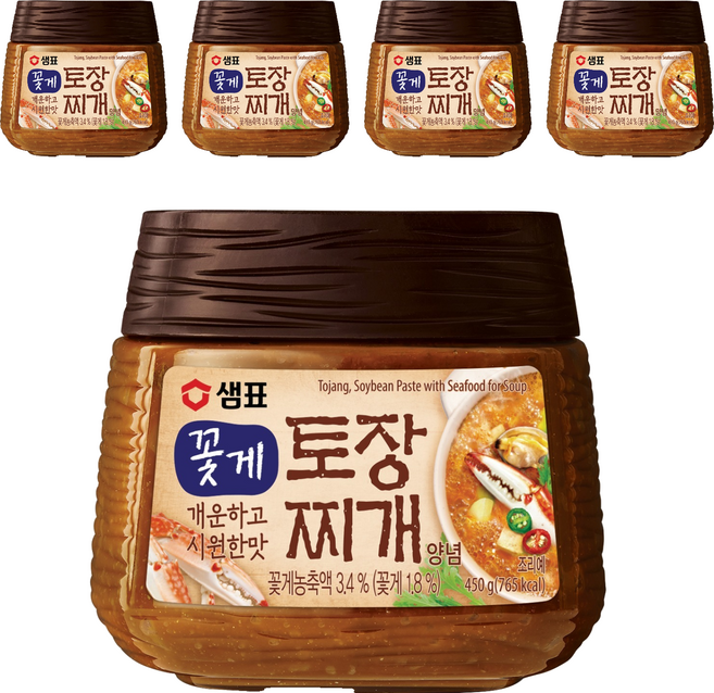 샘표 꽃게 토장 찌개양념, 450g, 5개