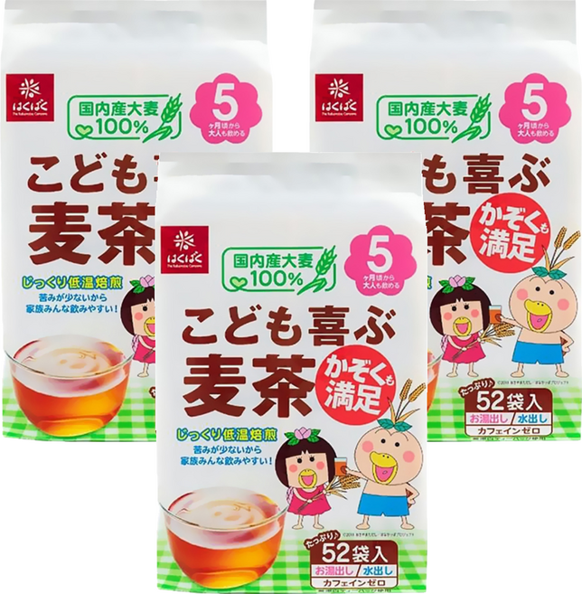 Hakubaku 麥茶包, 8g, 52包, 3袋