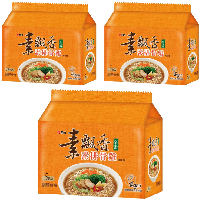 維力 素飄香 素排骨雞風味麵 90g, 15包