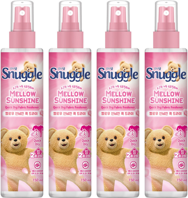 스너글 멜로우선샤인 퀵드라이 섬유탈취제, 150ml, 4개