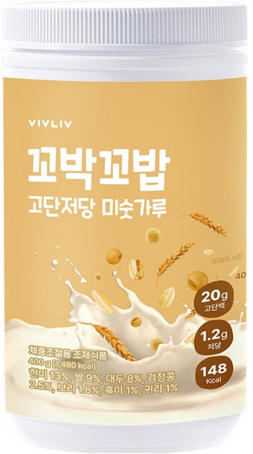 꼬박꼬밥 고단저당 단백질 쉐이크 미숫가루 대용량, 1개, 400g