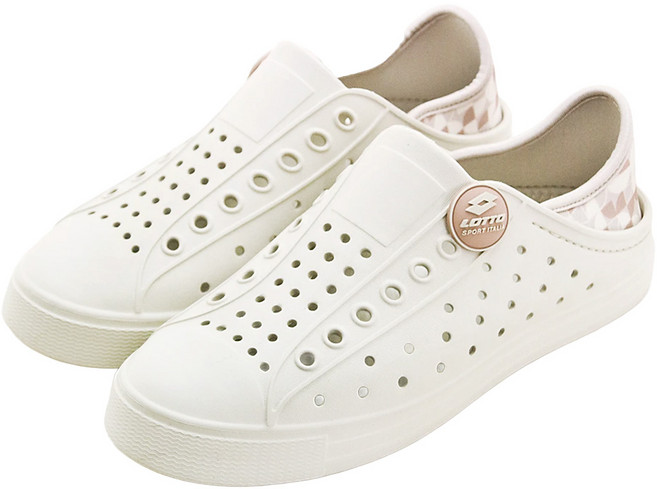 LOTTO 樂得 Sicily 女款輕量洞洞鞋 奶茶色