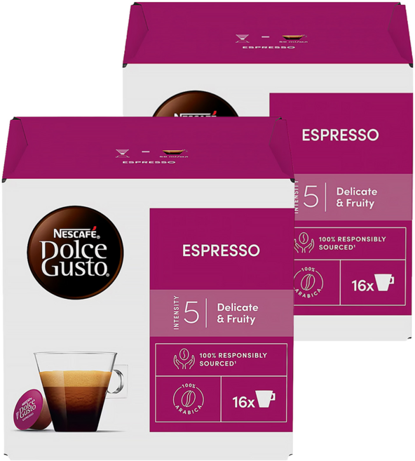 NESCAFE 雀巢咖啡 Dolce Gusto 多趣酷思 義式濃縮咖啡膠囊, 5.5g, 16個, 2盒