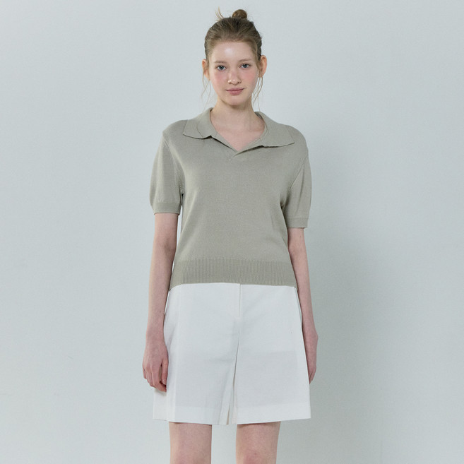 BASIC HOUSE 女款壓克力開領毛衣 LZKT3201