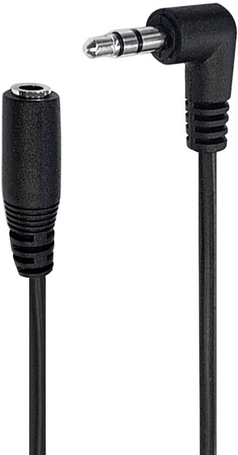 i-gota 愛購它 L型 3.5 AUX 立體聲延長線 3.5mm公對母, 3.5PS02-L, 黑色, 1條
