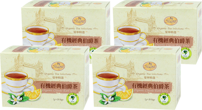 Magnet 曼寧 有機經典伯爵茶, 2g, 20包, 4盒