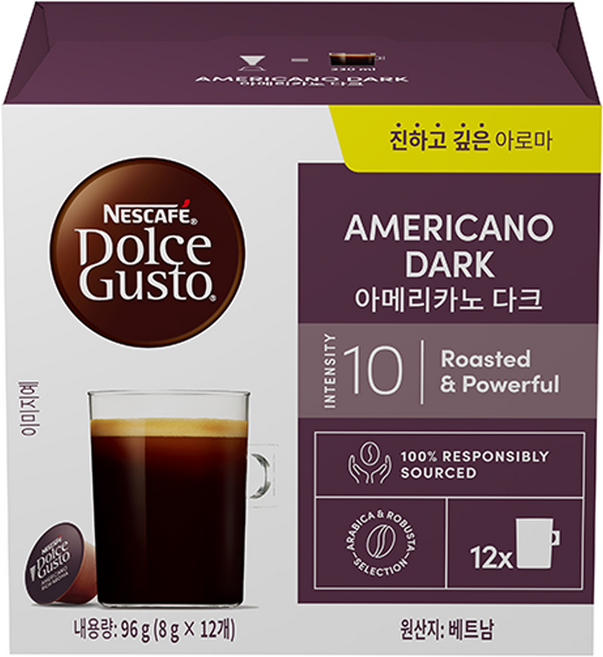 돌체구스토 아메리카노 다크 캡슐커피, 8g, 1개, 12개입