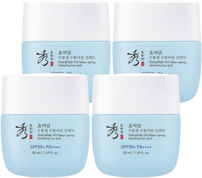 Sooryehan 秀雅韓 Hyobidam水潤泉保濕防曬水凝乳 SPF50+ PA++++, 50ml, 4條